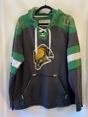 CCM Thrashed London Knights Lacer Hoodie Hockey Jersey LG Streetwear Grunge